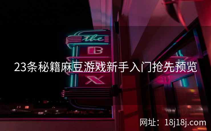 23条秘籍麻豆游戏新手入门抢先预览
