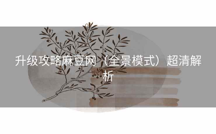 升级攻略麻豆网(全景模式)超清解析 升级攻略麻豆网(全景模式)超清解析