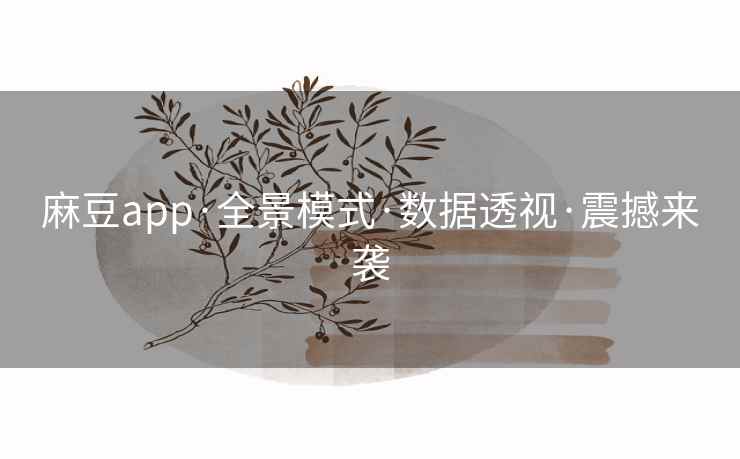 麻豆app·全景模式·数据透视·震撼来袭